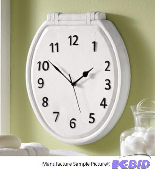lot 80 image: Toilet Seat Wall Clock - Hang it in your bath...