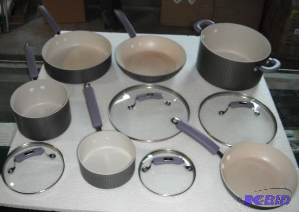 lot 85 image: 10 Piece Paula Deen Cookware Set - Anodized e...