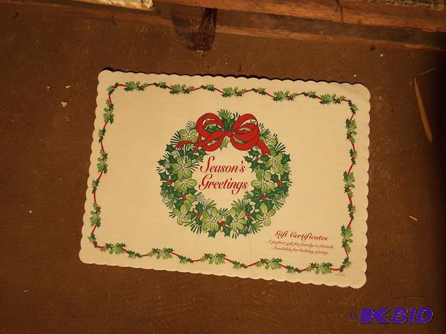 #6403xs66 Seasons Greeting Gift Cert Placemat