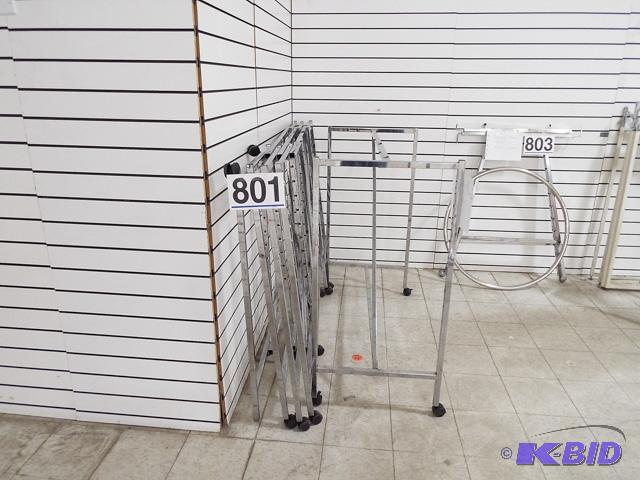 5 Metal Rolling Clothing Racks, NO Uprights, One without 2 casters