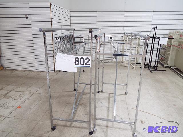 2 Metal Rolling Clothing Racks With Uprights