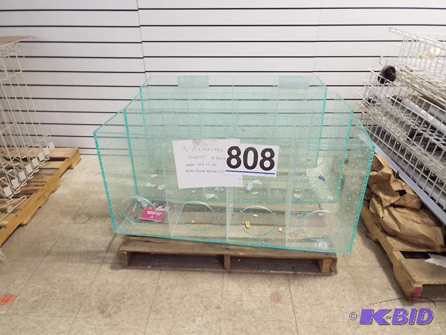 3 Plexiglass Display Cases-Overall Side Each 44x11x22-4 Internal Divided Areas 11x11x22