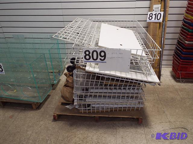 4 White Wire Rolling Display Tables