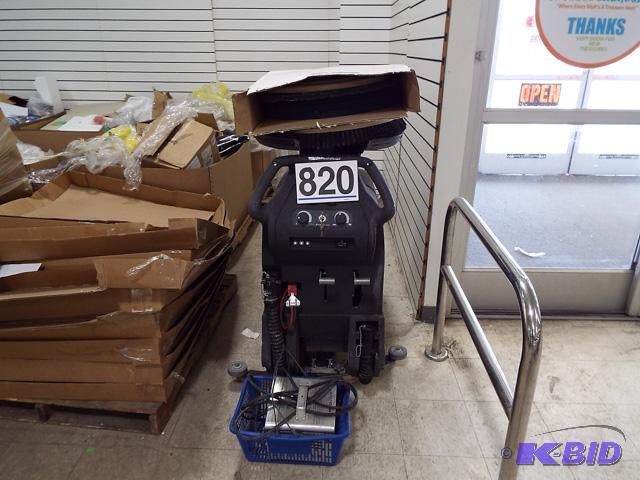 Encore Floor Scrubber With Charger, Brush & Scrubbing Pads. Not Working. Needs Batteries & Water Valve.