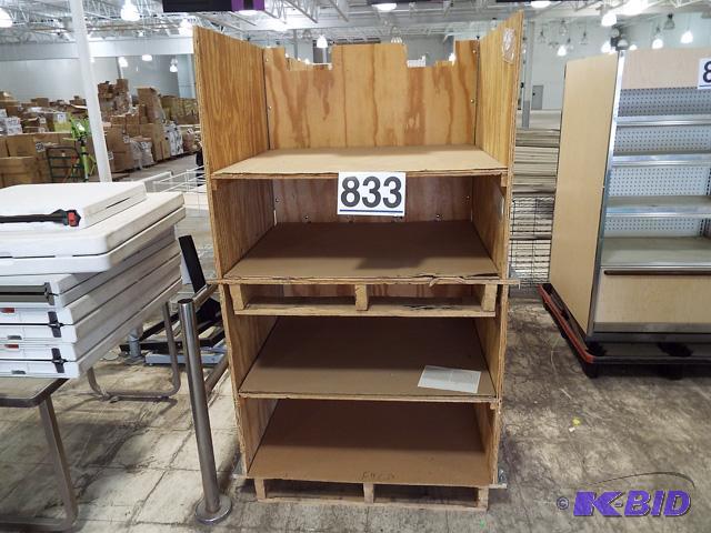 Double Stack 3-Sided Wooden DisplayStorage Bins 37x31x38 - Overall 70 tall