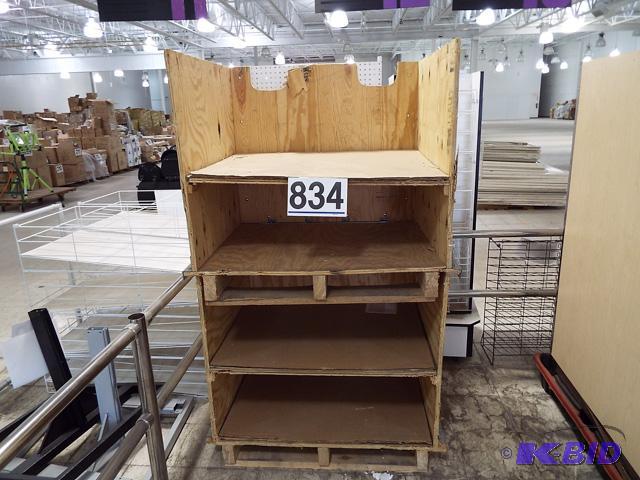 Double Stack 3-Sided Wooden DisplayStorage Bins 37x31x38 - Overall 70 tall