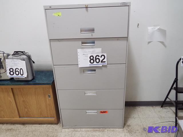 Lateral File Cabinet 5 Drawers 1 Shelf - No Key