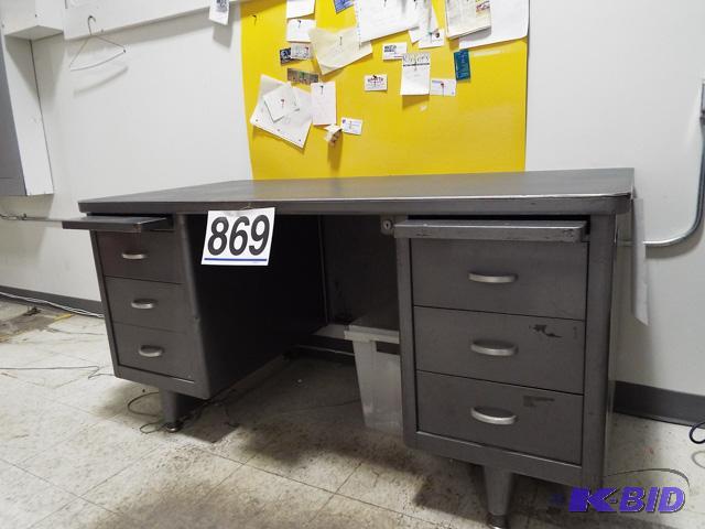 Metal Desk with 5 Drawers & 2 Shelves 60x30x30