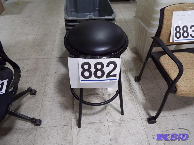 Black Metal Stool With Padded Seat 31