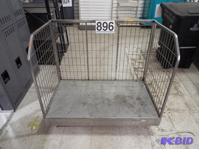 3 Sided Metal Rolling Bin 44x26x31