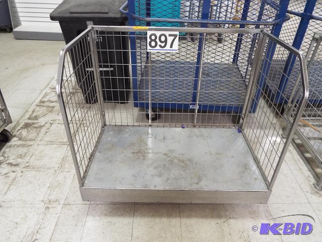 3 Sided Metal Rolling Bin 44x26x31