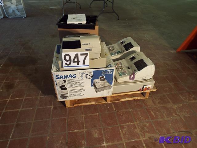 4 Samsung ER-350 Electronic Cash Registers with Keys. 9 Extra Till Drawers. 2 Operators Manuals