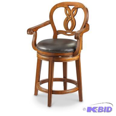 Bayside Swivel Stool Dark Brown seat with thi...