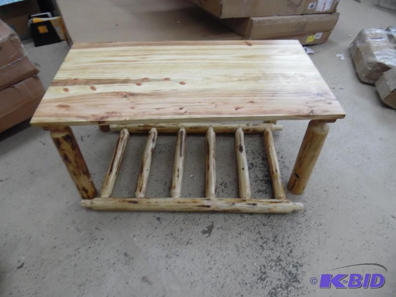 Log Coffee Table -(2) of the legs are split b...