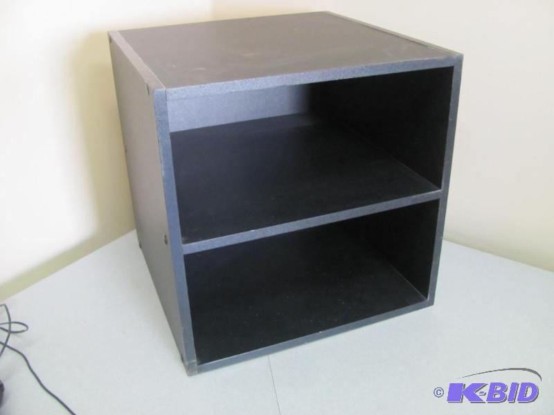 lot 117 image: Desktop Shelving Unit. Black color. Approx. 1...