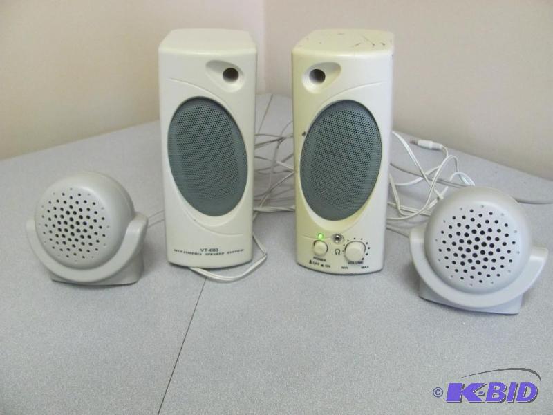 lot 124 image: Four (4) Computer Speakers as shown. Powered ...