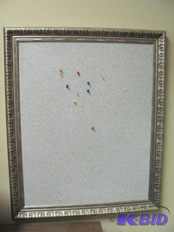 lot 136 image: Framed 28.5" x 34.5" Bulletin Board...