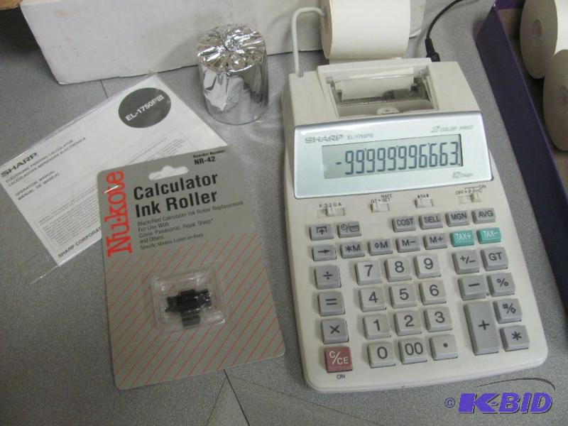lot 141 image: SHARP EL-1750PIII 2-Color Electronic Printing...