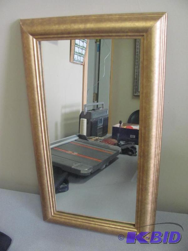 lot 154 image: Framed Wall Mirror. Approx. 12.5" x 22.&...