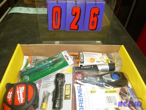 Flat of misc tools as shown. Terms. Inspectio...
