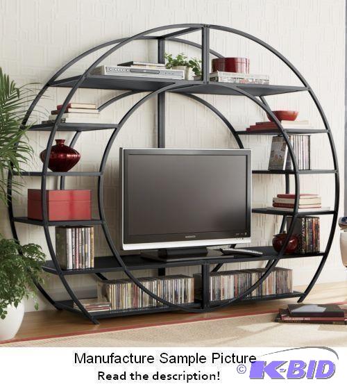 lot 120 image: Black Arch Entertainment Center - This arched...