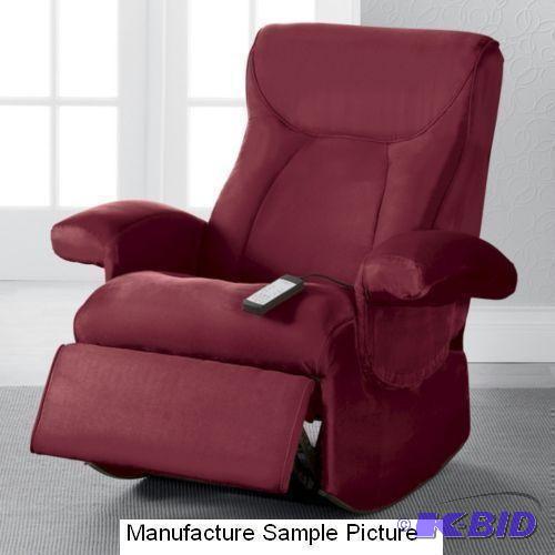 lot 129 image: Burgundy Rocker Recliner Massage Chair - Rock...