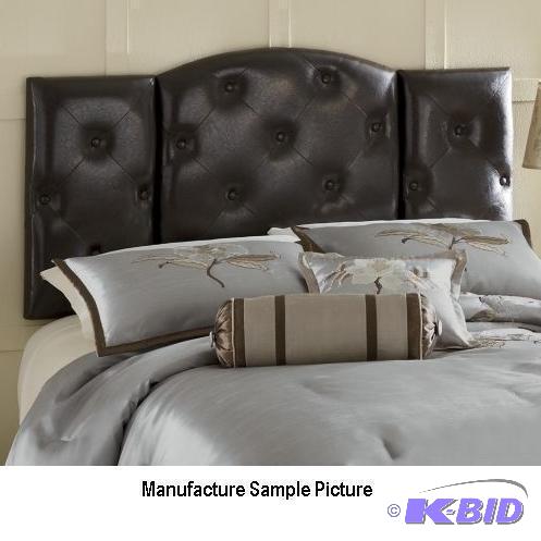 lot 14 image: King Size Coventry Dark Brown Tufted Headboar...
