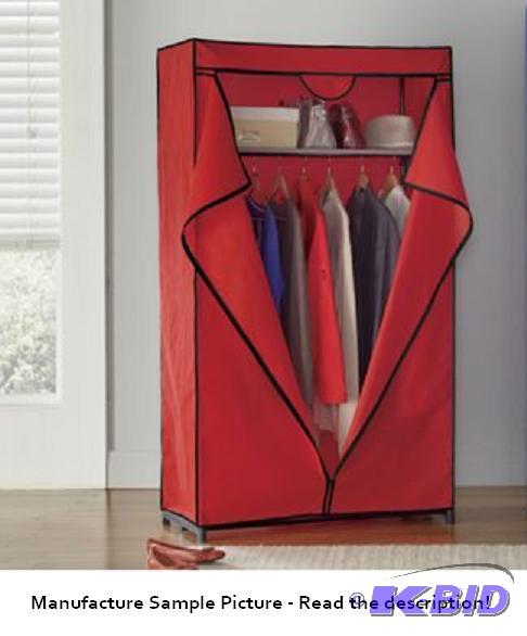 lot 145 image: Tall Storage Closet - Red -&nbspRoomy closet...