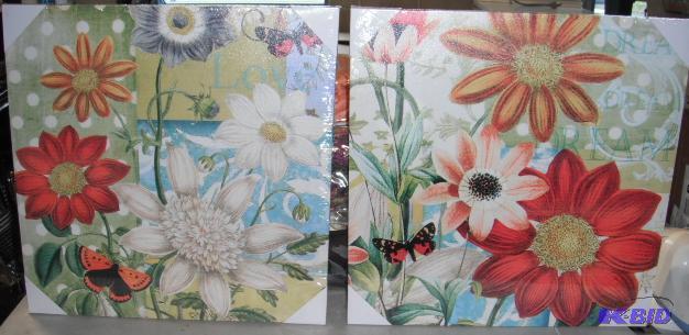lot 147 image: Set of 2 Dream Floral Wall Art - 18" x 1...