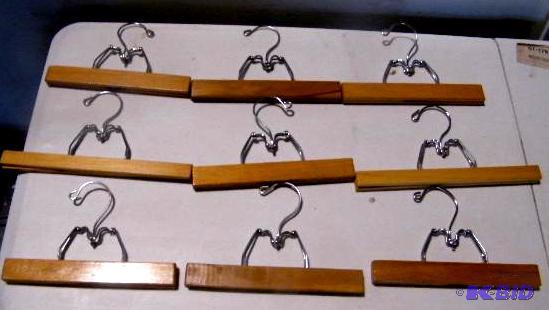 lot 167 image: Lot of 9 Wooden Pincher Hangers...