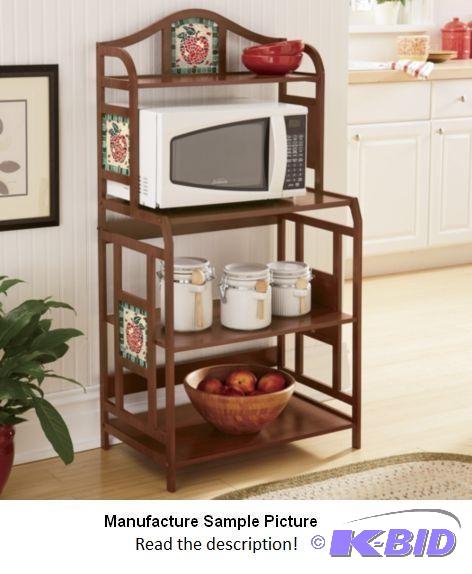 lot 22 image: Apple Mosaic Microwave Stand - Composite wood...