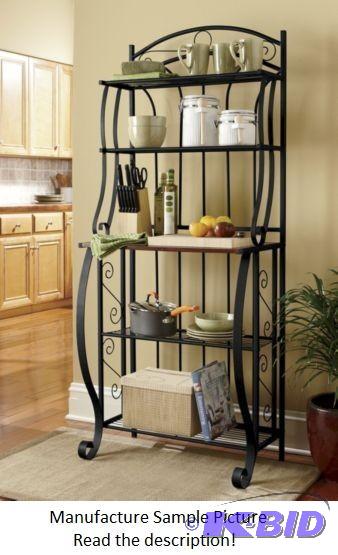 lot 76 image: Scrolled Metal Bakers Rack - Our Bakers Rack...