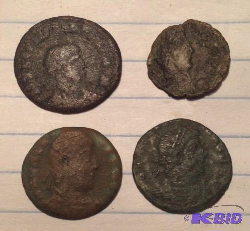 1 Lot of 4 Ancient Roman 1500 Year Old Coins Mixed RulersTypes