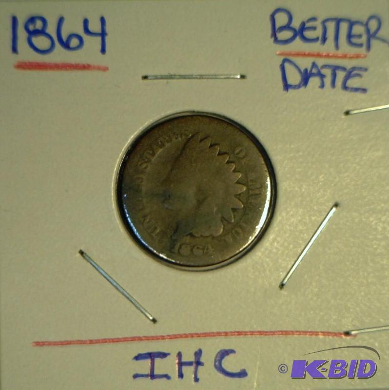 1864 Better Date  and 1876 Semi Key Date Indian Head Cents