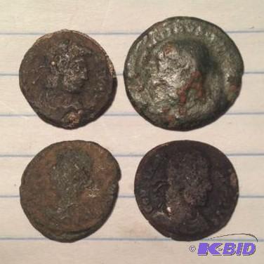 1 Lot of 4 Ancient Roman 1500 Year Old Coins Mixed RulersTypes