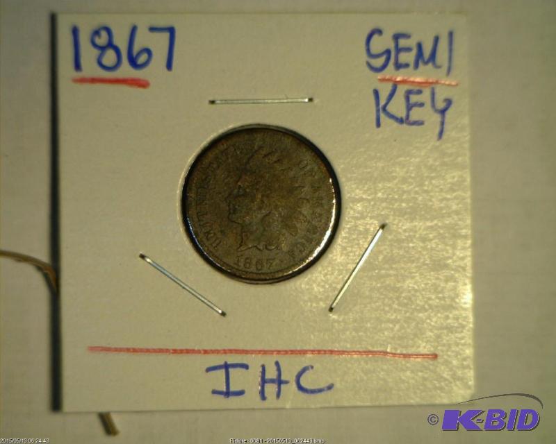 1867 Indian Head Cent Semi Key Date