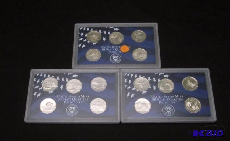 2002-S, 2004-S and 2005-S Quarter Proof Sets