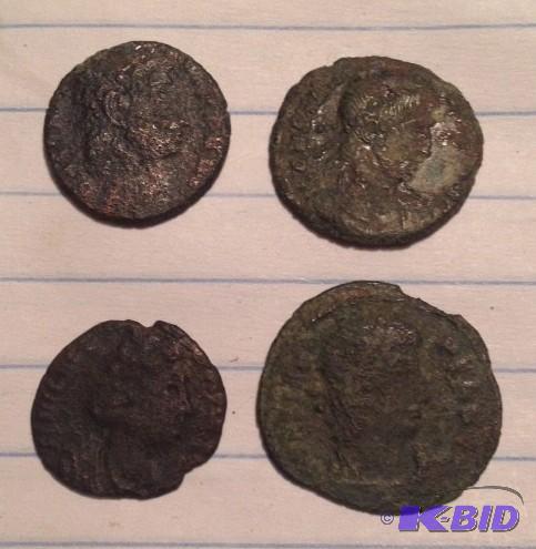 1 Lot of 4 Ancient Roman 1500 Year Old Coins Mixed RulersTypes