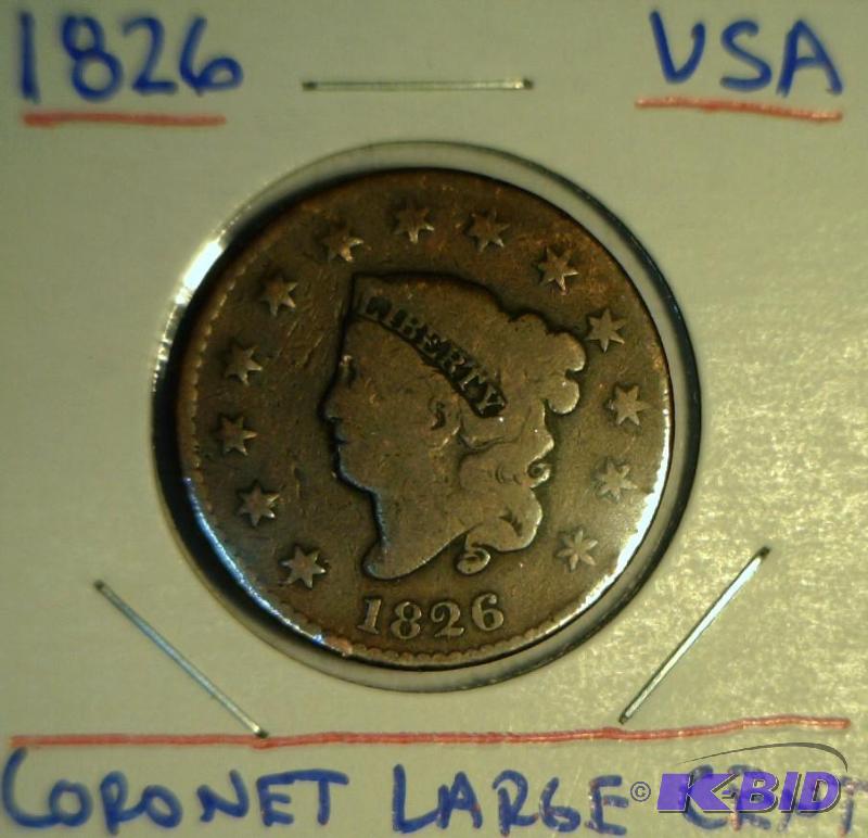1826 US Coronet Large Cent