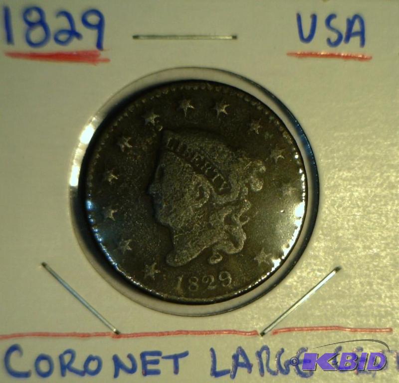 1829 US Coronet Large Cent