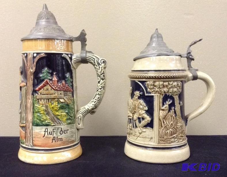 2 German Steins Mugs