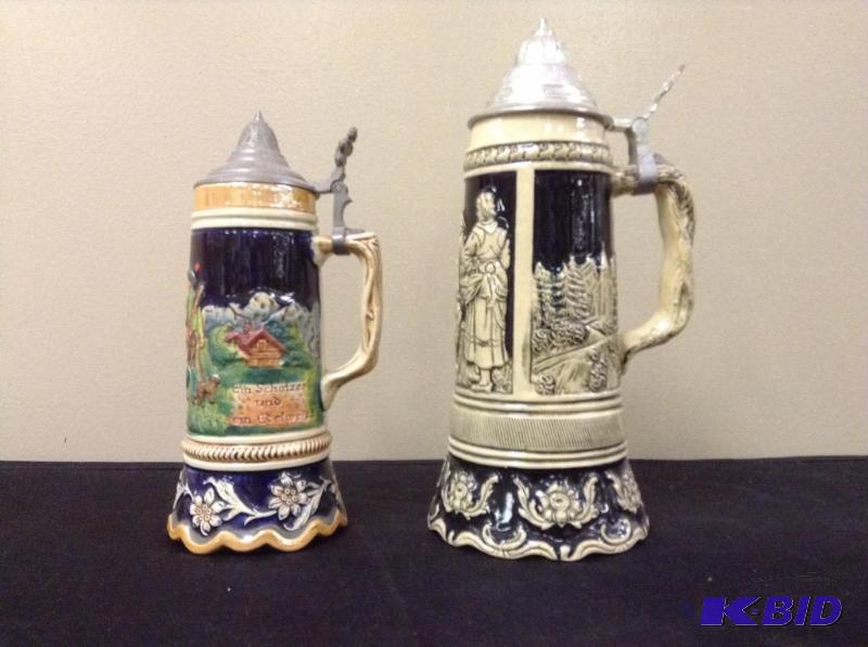 2 German Steins Mugs Musicals