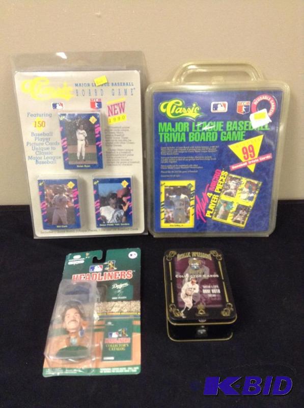 Mixed Lot of Major League Baseball Trivia Games a Figuring and Collectors Cards
