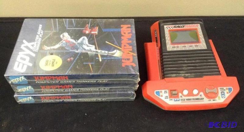 Three EPYX Jumpman 1983 Games and Talking Rally Racer Game