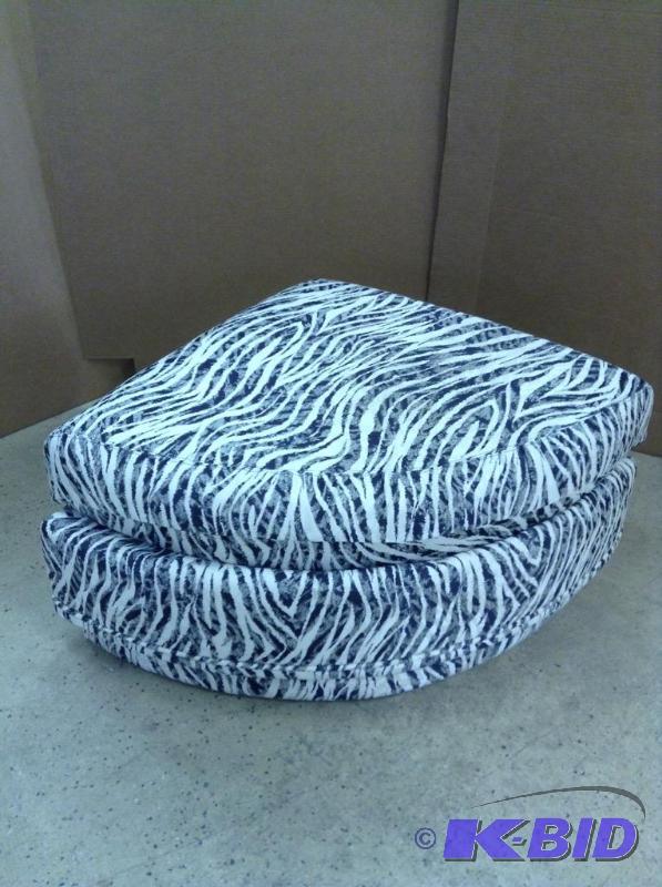 Pie Shaped Ottoman in Zebra Print