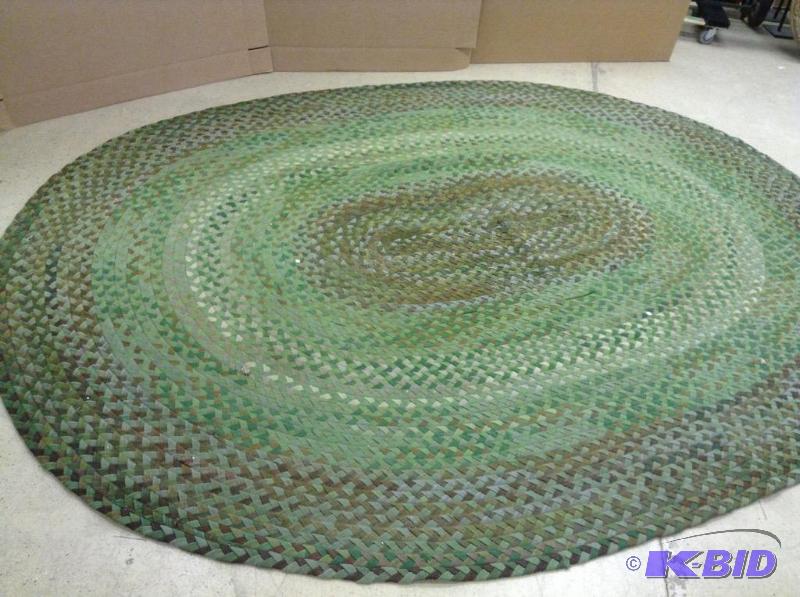 Extra large Green and Brown Braided Rug
