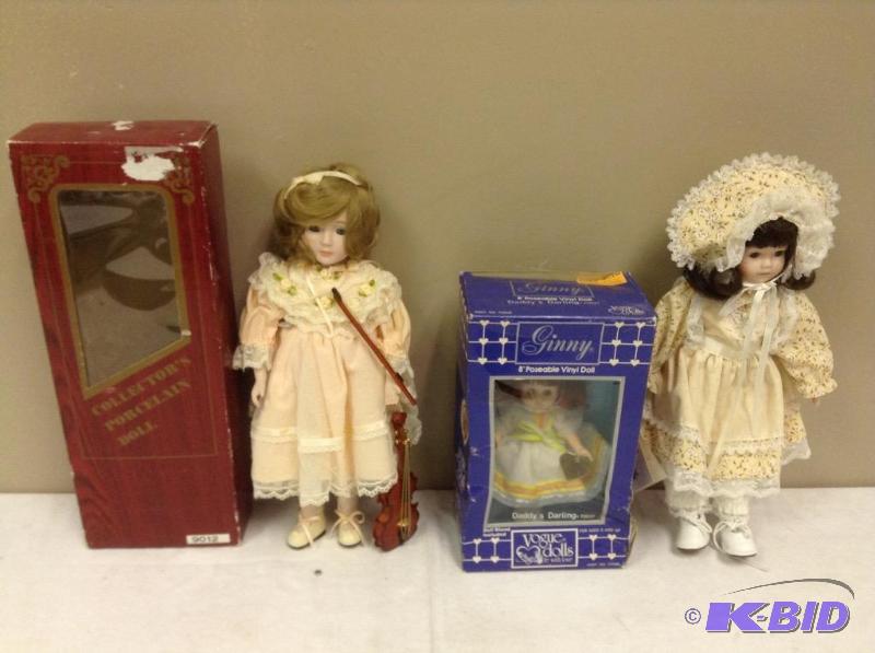lot 108 image: Lot of three porcelain dolls