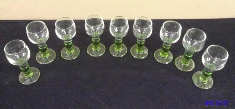 lot 127 image: Contemporary Green Stemmed Cordials