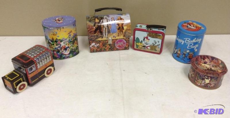 lot 137 image: Assorted Tins and Lunch Boxes