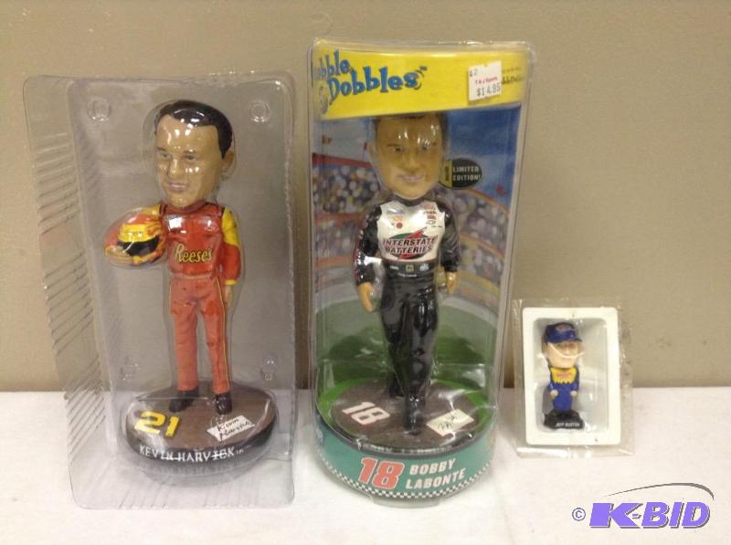 lot 45 image: 3 NACAR Bobblehead Figures